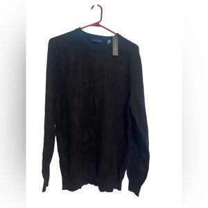 Tahari Men's Classic Black Crewneck Sweater